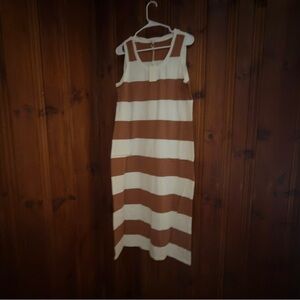 NWT Striped Brown and Cream Sleeveless Dress Size Large by Z Supply